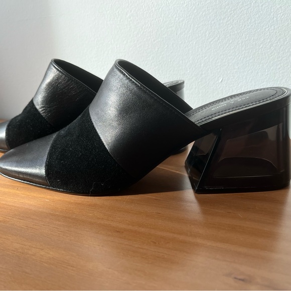 Black rag & bone MILLIE Mules with Acrylic Block Heel - Picture 7 of 7